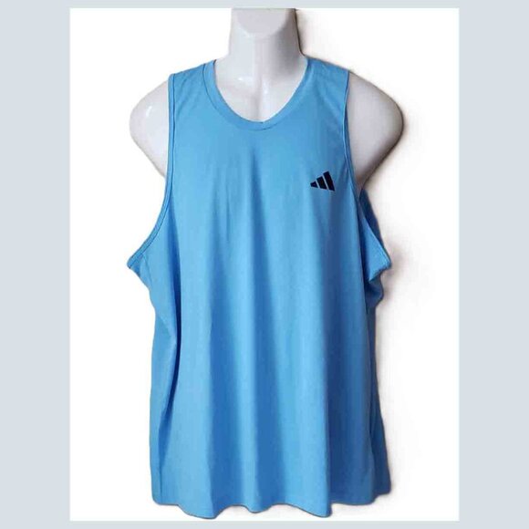Men's Adidas Tank Aeroready Top Blue JC5372 Men's Slim Fit XL - Picture 1 of 1